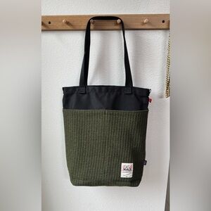 Topo Designs Olive Green and Black Waffle Tote